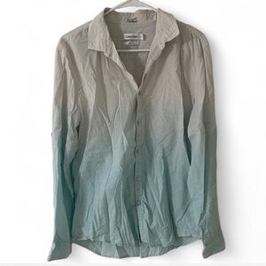 Calvin Klein Gray and Blue Ombre Button Down Shirt